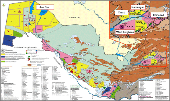 Uzbekistan map
